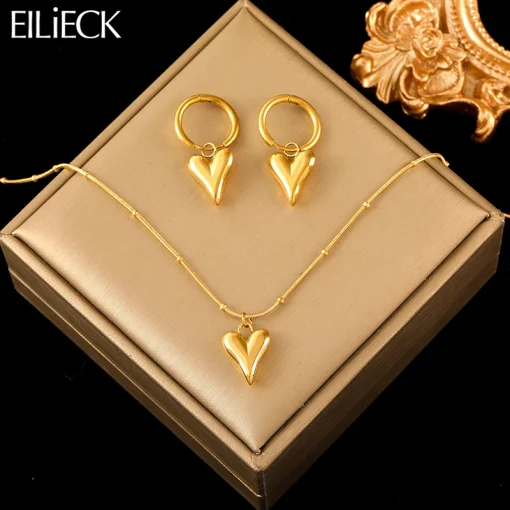 Joyas de acero inoxidabl 316L EILIECK, doradas