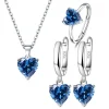 Joyas de plata 925 para mujer, juego de anillos, pendientes, collar