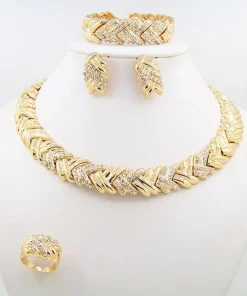 Joyería de Moda Mujer Cristal Conjunto 18k Oro