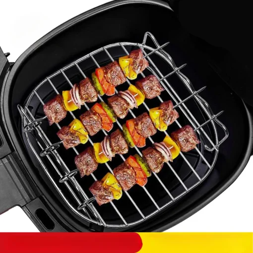 Juego barbacoa exterior brochetas freidora vaporera inox