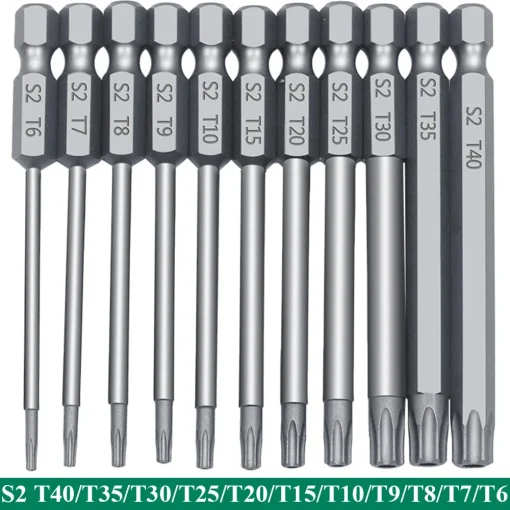 Juego de puntas magnéticas para taladro Torx, F1FC alta calidad, 50100 mm, 11 PCS, 14