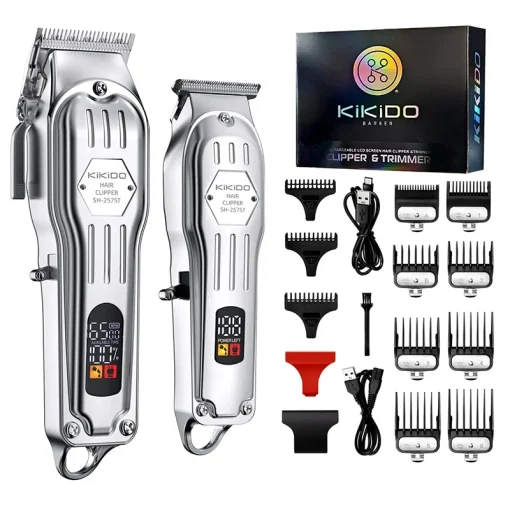 Kit Combo Completo 2 in 1 Full Metal para Corte de Cabello