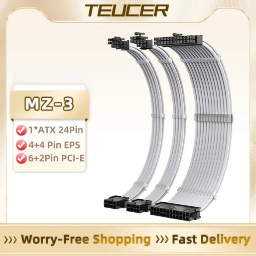 Kit cable ext. fuente alim. TEUCER MZ-3 blanco 3 en 1