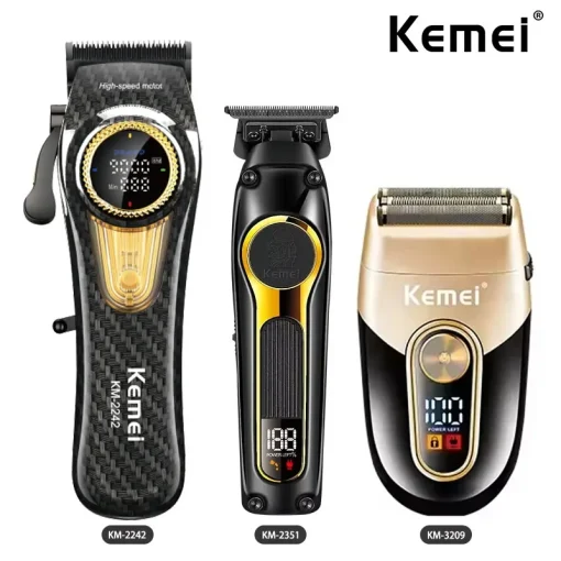 Kit de cortadora de pelo eléctrica profesional Kemei