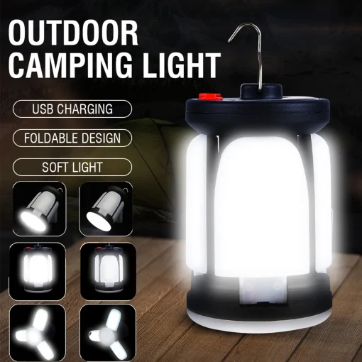 Lámpara Camping LED Solar Alta Potencia Recargable