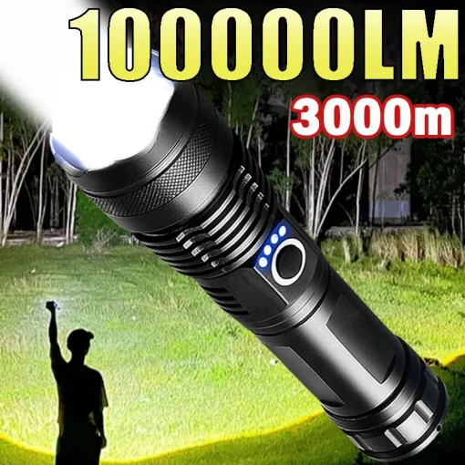 Lámpara LED portátil recargable con zoom telescópico