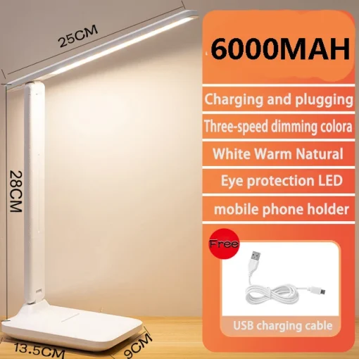 Lámpara Mesa LED Recargable 6000mAh