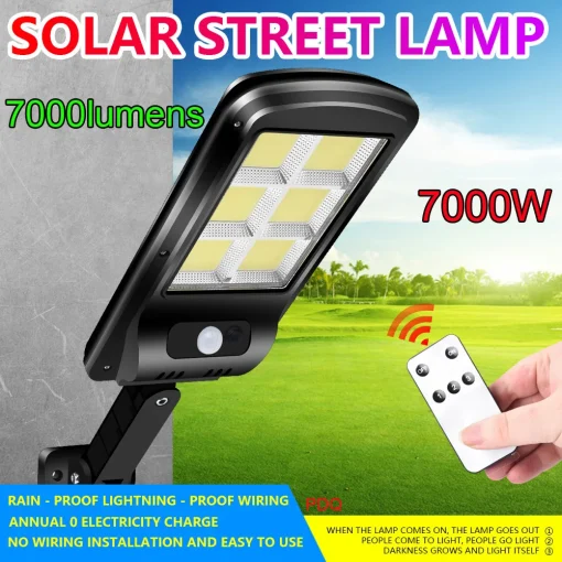 Lámpara Solar Exterior 7000 lm LED COB Súper Brillante