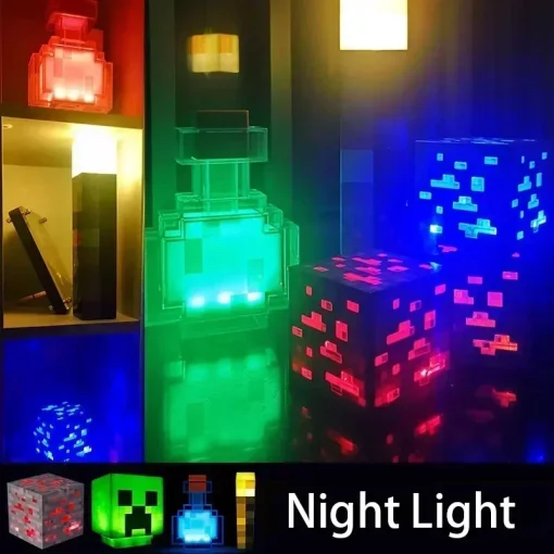 Lámpara de noche USB LED de piedra rojiza