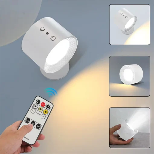 Lámpara de pared LED doble cabezal recargable USB