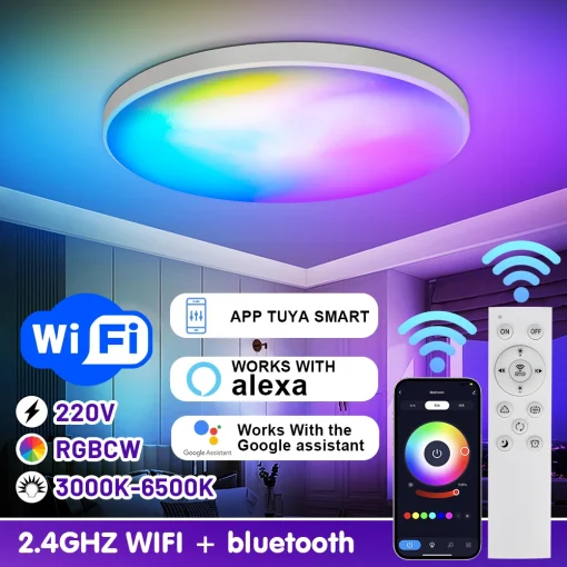 Lámpara de techo LED inteligente WIFI 30W RGB