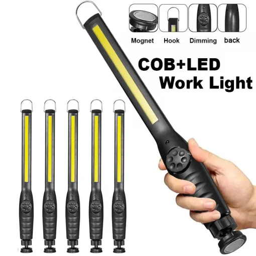 Lámpara de trabajo LED portátil COB, inalámbrica, magnética