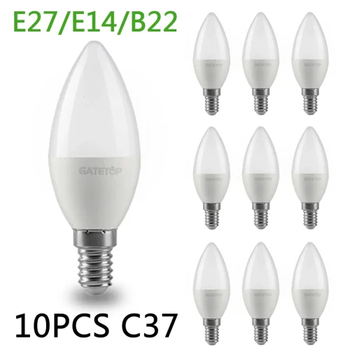 Lámpara de vela LED E27E14B22 10 piezas