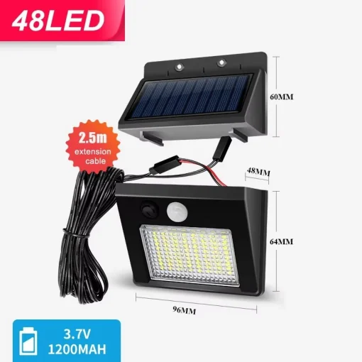 Lámpara solar LED PIR con sensor de movimiento