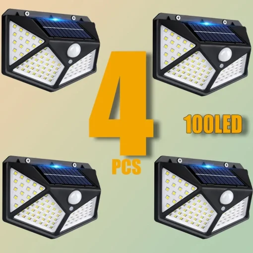 Lámpara solar exterior PIR 100LED