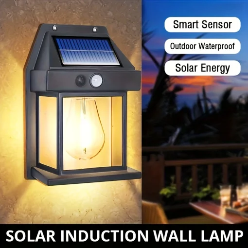 Lámpara solar exterior de tungsteno de pared csensor mov IP65