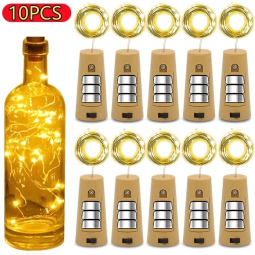 Lámparas LED para botellas de vino (10 u.)