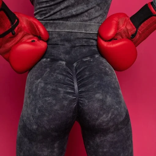 Leggings deportivos sexys push up de lavado para mujer