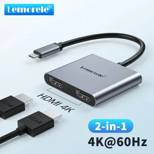 Lemorele 2 USB C Hub a 2 HDMI 4K