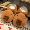 Lindas pantuflas de algodón de carpincho de dibujos animados, con tacón semidescubierto, suaves, antideslizantes, cálidas y transpirables