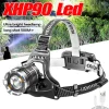 Linterna Frontal LED XHP90 Recargable Impermeable