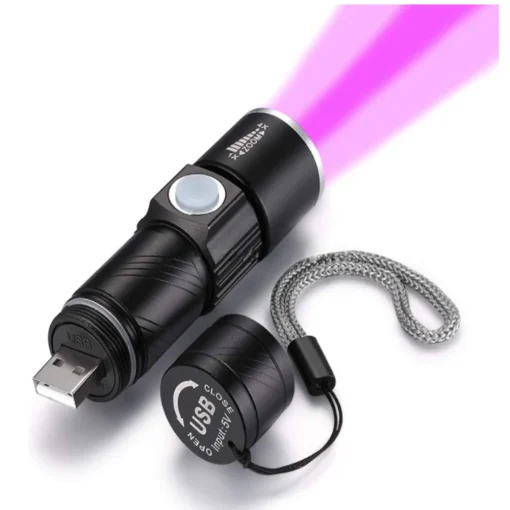 Linterna USB Recargable Luz UV 395nm