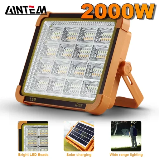 Linterna solar recargable 2000 W