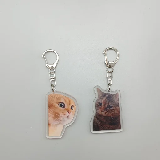 Llavero con colgante de bolso para mujer, gatos graciosos