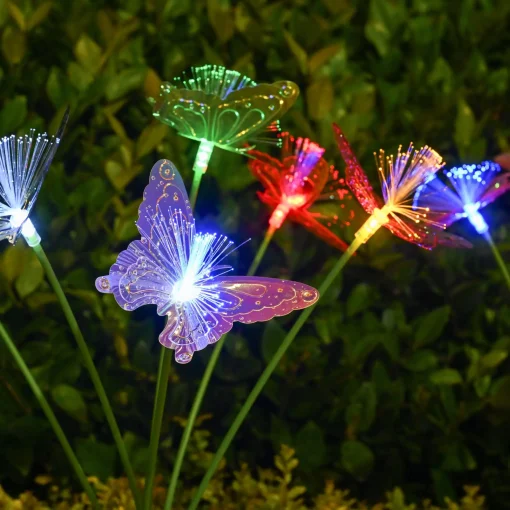 Luces solares con mariposas de jardín para exteriores, 6 LED