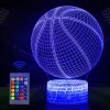 Luz 3D ilusión con forma de baloncestofútbol