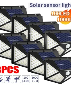 Luz Solar LED Multifuncional 1-8PCs con Sensor de Movimiento