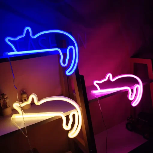 Luz de neón Gato para decoración pared