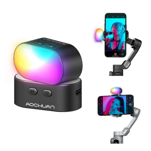 Luz de relleno magnética RGB AOCHUAN para cardán