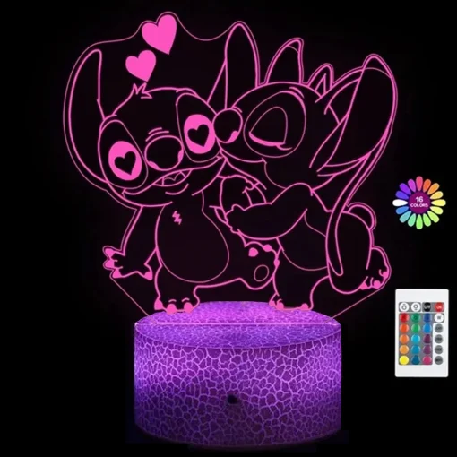 Luz nocturna 3D Stitch con control remoto