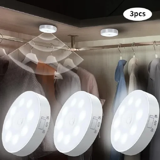 Luz nocturna LED con sensor de movimiento 3pz