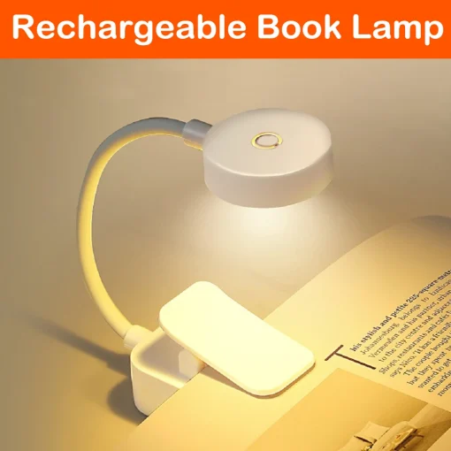 Luz nocturna LED recargable por USB con clip plegable