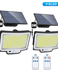 Luz solar exterior 318LED con sensor movimiento