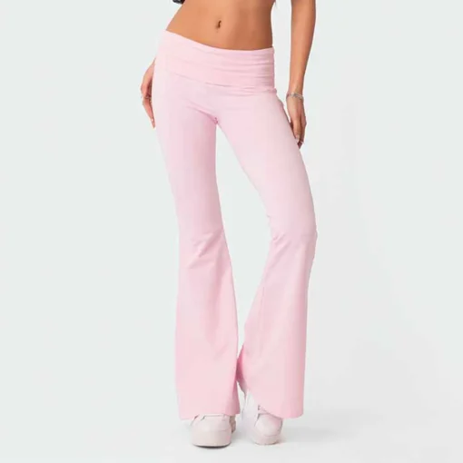 Mallas Flare Mujer Cintura Alta Pantalones Anchos