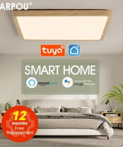 Marpou Luces de techo LED inteligentes de madera