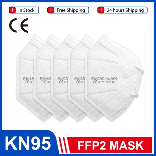 Máscara facial KN95 de 10 a 100 piezas