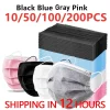 Mascarilla desechable Earloop rosa azul negra blanca 3 capas