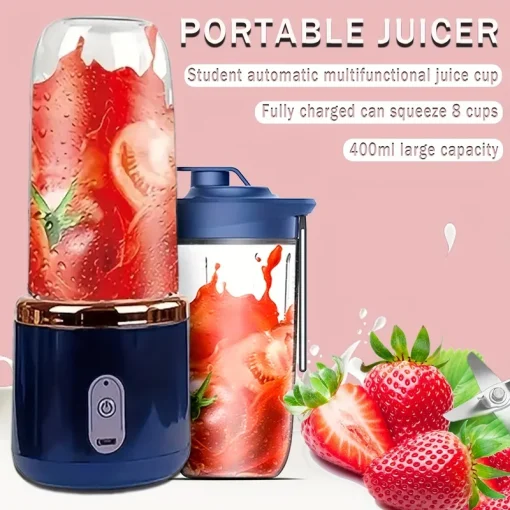 Mezcladora portátil de jugo eléctrica de 6 aspas 400ML