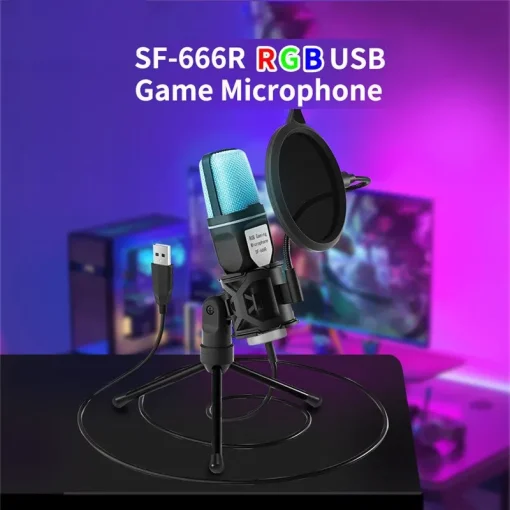 Micrófono USB RGB Condensador Gaming