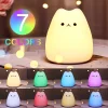 Mini Kawaii Gato Lámpara de Noche Bebé 7 Colores