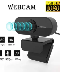 Mini cámara web Full HD 1080P para PC con micrófono