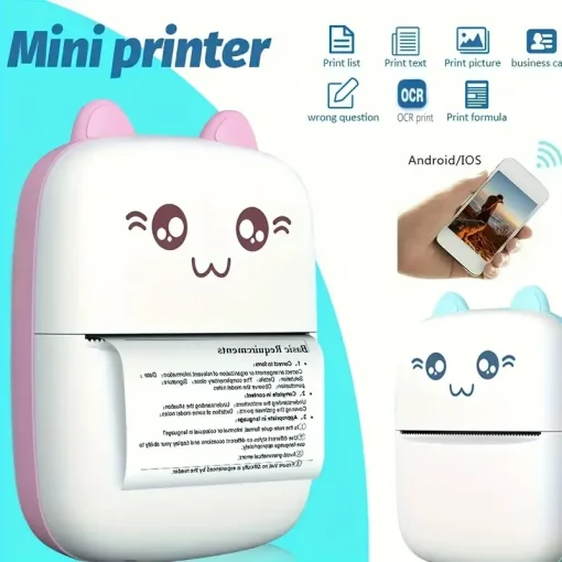 Mini impresora portátil de bolsillo con impresión inalámbrica sin tinta