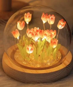 Mini luz de noche con forma de tulipán hecha a mano