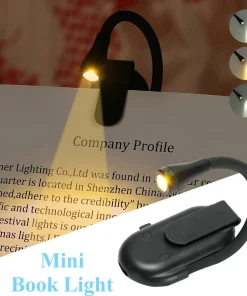 Mini luz nocturna de libro LED Ajustable Clip 360