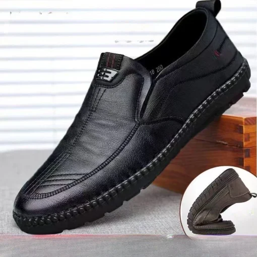 Mocasines de hombre de piel antideslizantes