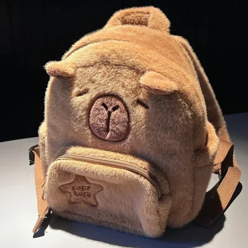 Mochila Escolar Capibara de Felpa